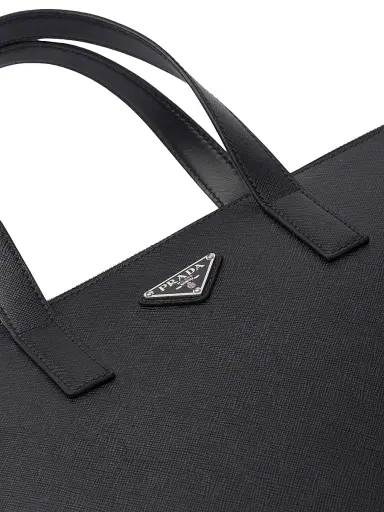 Prada Men's Saffiano Leather Tote - Black | Thumbnail 6 Prada Men's Saffiano Leather Tote - Black | Thumbnail 6