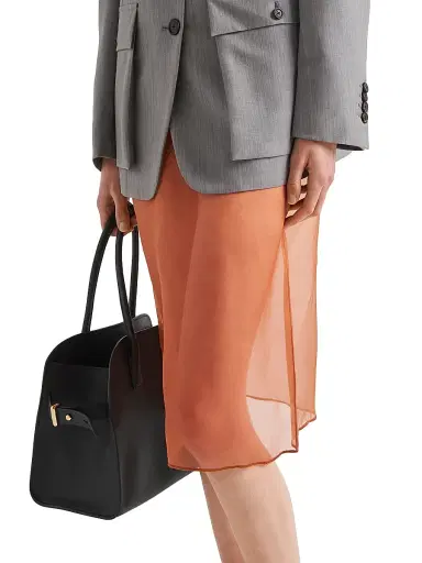 Prada Women's Organza Midi-Skirt - Orange | Thumbnail 3 Prada Women's Organza Midi-Skirt - Orange | Thumbnail 3
