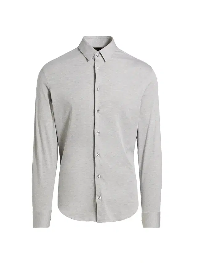 Men's Stretch Slim Button-Up Shirt - Gray Men's Stretch Slim Button-Up Shirt - Gray