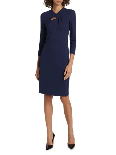 Giorgio Armani Women's Twist Neck Jersey Dress - Dark Blue - Size 10 | Thumbnail 3 Giorgio Armani Women's Twist Neck Jersey Dress - Dark Blue - Size 10 | Thumbnail 3
