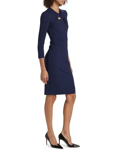 Giorgio Armani Women's Twist Neck Jersey Dress - Dark Blue - Size 10 | Thumbnail 4 Giorgio Armani Women's Twist Neck Jersey Dress - Dark Blue - Size 10 | Thumbnail 4