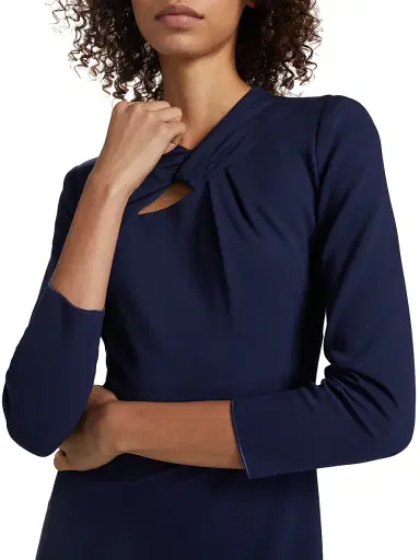 Giorgio Armani Women's Twist Neck Jersey Dress - Dark Blue - Size 10 | Thumbnail 6 Giorgio Armani Women's Twist Neck Jersey Dress - Dark Blue - Size 10 | Thumbnail 6