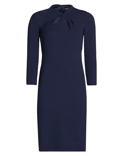 Giorgio Armani Women's Twist Neck Jersey Dress - Dark Blue - Size 10 | Thumbnail 1 Giorgio Armani Women's Twist Neck Jersey Dress - Dark Blue - Size 10 | Thumbnail 1