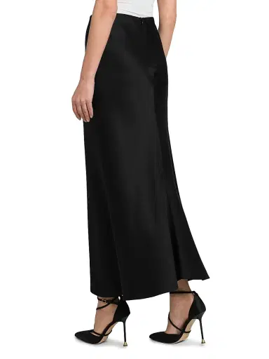 Giorgio Armani Women's Draped Silk Slit Midi-Skirt - Black | Thumbnail 4 Giorgio Armani Women's Draped Silk Slit Midi-Skirt - Black | Thumbnail 4