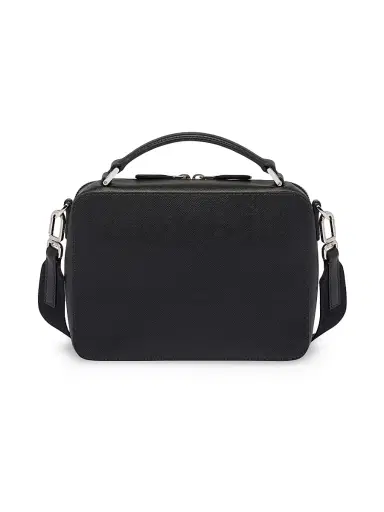 Prada Men's Medium Brique Saffiano Leather Bag - Black | Thumbnail 4 Prada Men's Medium Brique Saffiano Leather Bag - Black | Thumbnail 4