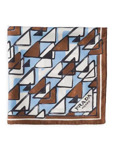 Prada Women's Printed Silk Twill 55CM Square Scarf | Thumbnail 2 Prada Women's Printed Silk Twill 55CM Square Scarf | Thumbnail 2