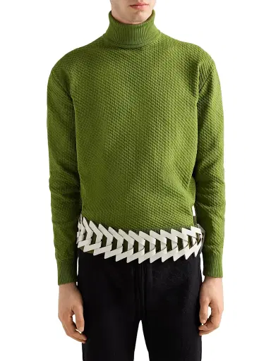 Prada Men's Re-Nylon Turtleneck Sweater - Green | Thumbnail 3 Prada Men's Re-Nylon Turtleneck Sweater - Green | Thumbnail 3