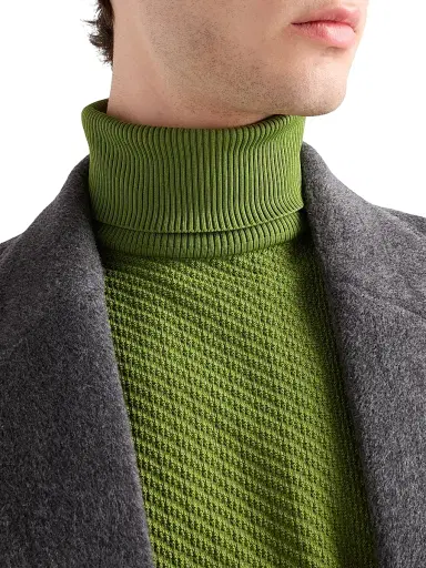 Prada Men's Re-Nylon Turtleneck Sweater - Green | Thumbnail 4 Prada Men's Re-Nylon Turtleneck Sweater - Green | Thumbnail 4