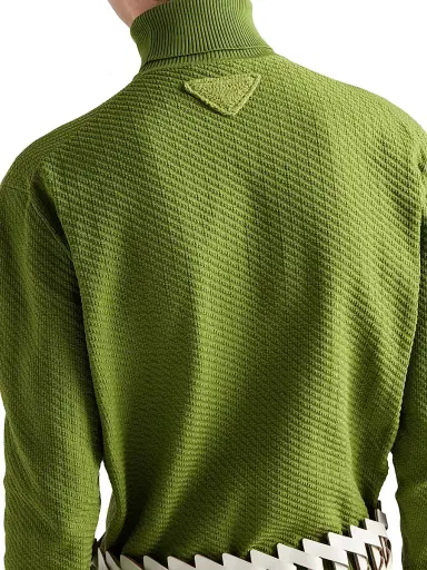 Prada Men's Re-Nylon Turtleneck Sweater - Green | Thumbnail 5 Prada Men's Re-Nylon Turtleneck Sweater - Green | Thumbnail 5
