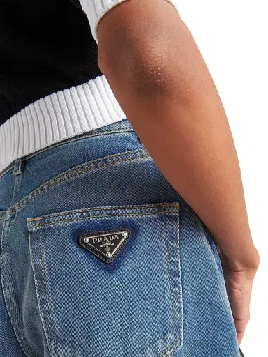 Prada Women's High-Waisted Denim Jeans - Blue | Thumbnail 5 Prada Women's High-Waisted Denim Jeans - Blue | Thumbnail 5