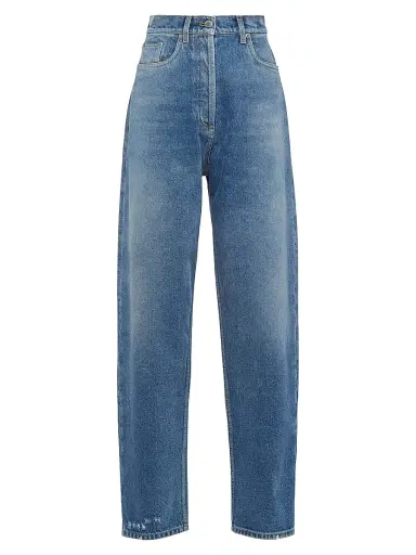 Prada Women's High-Waisted Denim Jeans - Blue | Thumbnail 1 Prada Women's High-Waisted Denim Jeans - Blue | Thumbnail 1