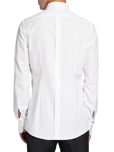 Dolce & Gabbana Men's Piqué Tuxedo Shirt - Bianco Ottico | Thumbnail 5 Dolce & Gabbana Men's Piqué Tuxedo Shirt - Bianco Ottico | Thumbnail 5