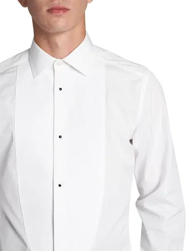 Dolce & Gabbana Men's Piqué Tuxedo Shirt - Bianco Ottico | Thumbnail 6 Dolce & Gabbana Men's Piqué Tuxedo Shirt - Bianco Ottico | Thumbnail 6