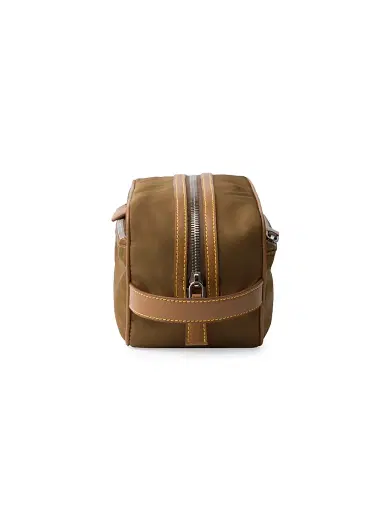 Prada Men's Re-Nylon And Leather Pouch - Brown | Thumbnail 5 Prada Men's Re-Nylon And Leather Pouch - Brown | Thumbnail 5