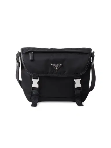 Prada Men's Re-Nylon and Saffiano Leather Shoulder Bag - Black | Thumbnail 1 Prada Men's Re-Nylon and Saffiano Leather Shoulder Bag - Black | Thumbnail 1