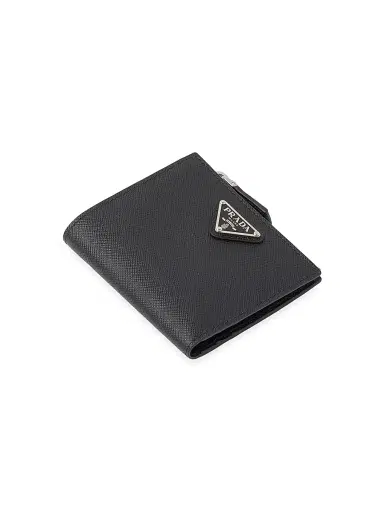 Prada Men's Saffiano Leather Wallet - Black | Thumbnail 2 Prada Men's Saffiano Leather Wallet - Black | Thumbnail 2