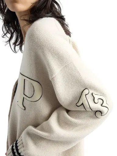 Prada Women's Wool and Cashmere Cardigan - Beige | Thumbnail 4 Prada Women's Wool and Cashmere Cardigan - Beige | Thumbnail 4