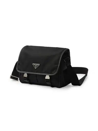 Prada Men's Re-Nylon and Saffiano Leather Shoulder Bag - Black | Thumbnail 3 Prada Men's Re-Nylon and Saffiano Leather Shoulder Bag - Black | Thumbnail 3