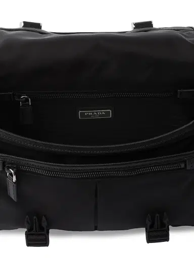 Prada Men's Re-Nylon and Saffiano Leather Shoulder Bag - Black | Thumbnail 5 Prada Men's Re-Nylon and Saffiano Leather Shoulder Bag - Black | Thumbnail 5