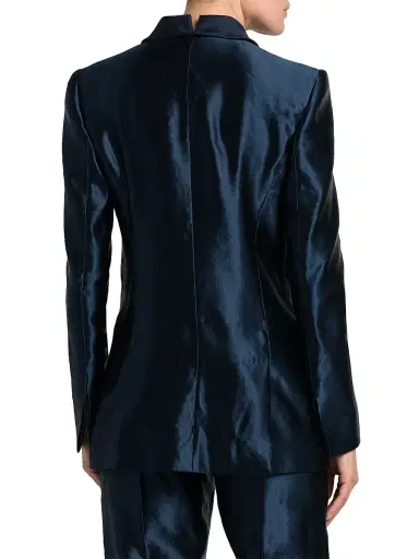 Giorgio Armani Women's Linen-Silk Tailored Blazer - Abyss Blue - Size 6 | Thumbnail 5 Giorgio Armani Women's Linen-Silk Tailored Blazer - Abyss Blue - Size 6 | Thumbnail 5