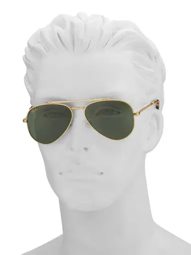 Ray-Ban Men's RB3625 50MM Aviator Sunglasses - Yellow Gold Dark Green | Thumbnail 4 Ray-Ban Men's RB3625 50MM Aviator Sunglasses - Yellow Gold Dark Green | Thumbnail 4
