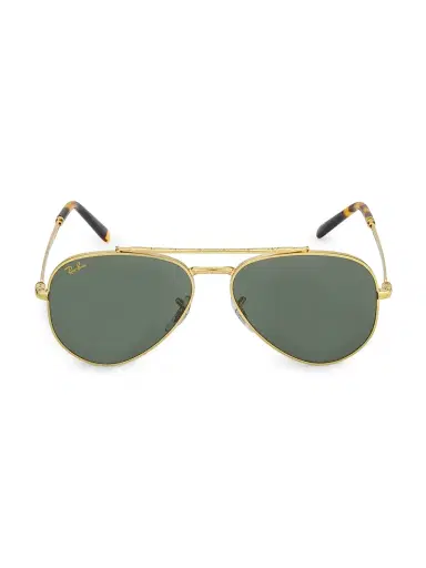 Ray-Ban Men's RB3625 50MM Aviator Sunglasses - Yellow Gold Dark Green | Thumbnail 1 Ray-Ban Men's RB3625 50MM Aviator Sunglasses - Yellow Gold Dark Green | Thumbnail 1