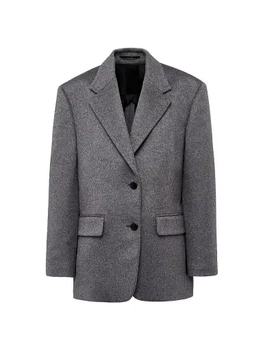 Prada Women's Single-Breasted Cashmere Jacket - Grey | Thumbnail 1 Prada Women's Single-Breasted Cashmere Jacket - Grey | Thumbnail 1