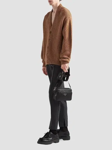 Prada Men's Saffiano Leather Shoulder Bag - Black | Thumbnail 2 Prada Men's Saffiano Leather Shoulder Bag - Black | Thumbnail 2