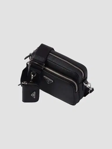 Prada Men's Saffiano Leather Shoulder Bag - Black | Thumbnail 3 Prada Men's Saffiano Leather Shoulder Bag - Black | Thumbnail 3
