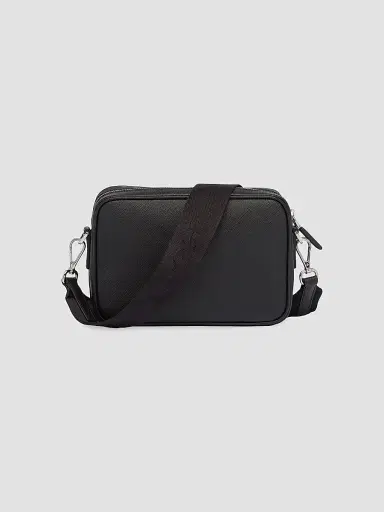 Prada Men's Saffiano Leather Shoulder Bag - Black | Thumbnail 4 Prada Men's Saffiano Leather Shoulder Bag - Black | Thumbnail 4