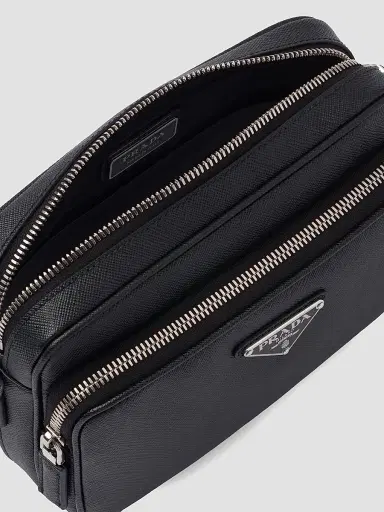 Prada Men's Saffiano Leather Shoulder Bag - Black | Thumbnail 5 Prada Men's Saffiano Leather Shoulder Bag - Black | Thumbnail 5