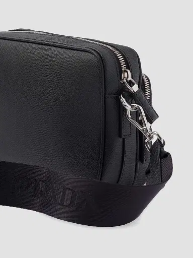 Prada Men's Saffiano Leather Shoulder Bag - Black | Thumbnail 7 Prada Men's Saffiano Leather Shoulder Bag - Black | Thumbnail 7