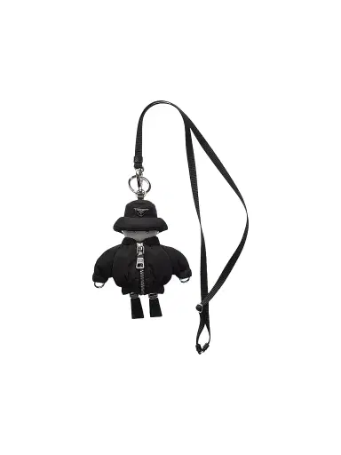 Prada Women's Re-Nylon Key Ring Trick with Shoulder Strap - Black | Thumbnail 1 Prada Women's Re-Nylon Key Ring Trick with Shoulder Strap - Black | Thumbnail 1