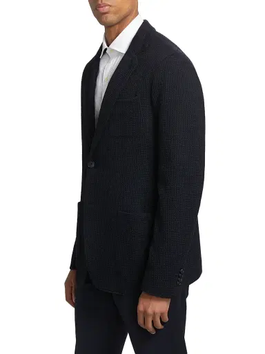 Giorgio Armani Men's Jersey Knit Sport Jacket - Navy - Size 46 | Thumbnail 4 Giorgio Armani Men's Jersey Knit Sport Jacket - Navy - Size 46 | Thumbnail 4