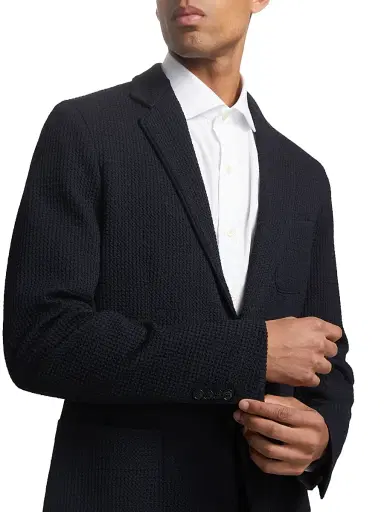 Giorgio Armani Men's Jersey Knit Sport Jacket - Navy - Size 46 | Thumbnail 6 Giorgio Armani Men's Jersey Knit Sport Jacket - Navy - Size 46 | Thumbnail 6