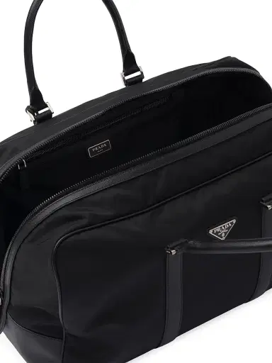 Prada Men's Re-Nylon and Saffiano Leather Duffel Bag | Thumbnail 5 Prada Men's Re-Nylon and Saffiano Leather Duffel Bag | Thumbnail 5