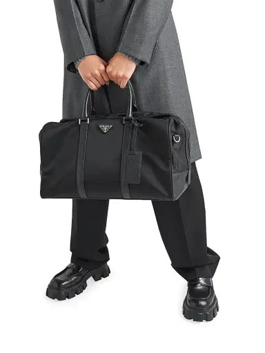 Prada Men's Re-Nylon and Saffiano Leather Duffel Bag | Thumbnail 8 Prada Men's Re-Nylon and Saffiano Leather Duffel Bag | Thumbnail 8