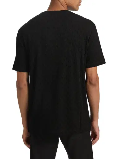 Giorgio Armani Men's Textured Solid T-Shirt - Black - Size 48 | Thumbnail 5 Giorgio Armani Men's Textured Solid T-Shirt - Black - Size 48 | Thumbnail 5