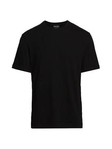 Giorgio Armani Men's Textured Solid T-Shirt - Black - Size 48 | Thumbnail 1 Giorgio Armani Men's Textured Solid T-Shirt - Black - Size 48 | Thumbnail 1