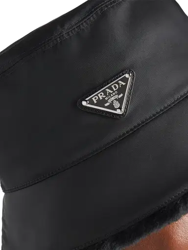 Prada Men's Re-Nylon And Shearling Bucket Hat - Black - Size Medium | Thumbnail 2 Prada Men's Re-Nylon And Shearling Bucket Hat - Black - Size Medium | Thumbnail 2
