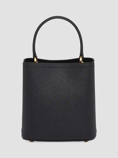 Prada Women's Small Saffiano Leather Panier Top Handle Bag - Black Black | Thumbnail 4 Prada Women's Small Saffiano Leather Panier Top Handle Bag - Black Black | Thumbnail 4