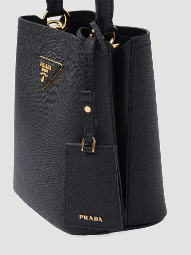 Prada Women's Small Saffiano Leather Panier Top Handle Bag - Black Black | Thumbnail 6 Prada Women's Small Saffiano Leather Panier Top Handle Bag - Black Black | Thumbnail 6