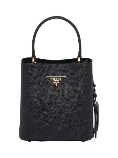Prada Women's Small Saffiano Leather Panier Top Handle Bag - Black Black | Thumbnail 1 Prada Women's Small Saffiano Leather Panier Top Handle Bag - Black Black | Thumbnail 1