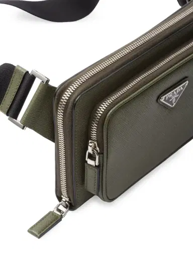 Prada Men's Saffiano Leather Belt Bag - Olive Green | Thumbnail 4 Prada Men's Saffiano Leather Belt Bag - Olive Green | Thumbnail 4