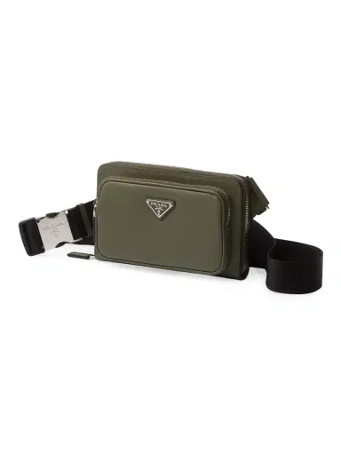 Prada Men's Saffiano Leather Belt Bag - Olive Green | Thumbnail 1 Prada Men's Saffiano Leather Belt Bag - Olive Green | Thumbnail 1