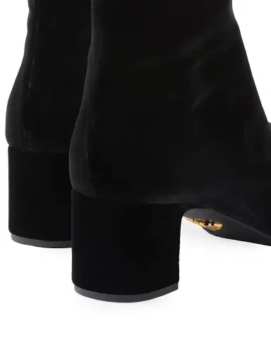 Prada Women's Velvet Ankle Boots - Black | Thumbnail 6 Prada Women's Velvet Ankle Boots - Black | Thumbnail 6