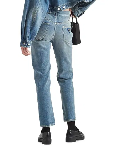 Prada Women's Denim Five-Pocket Jeans - Blue | Thumbnail 3 Prada Women's Denim Five-Pocket Jeans - Blue | Thumbnail 3