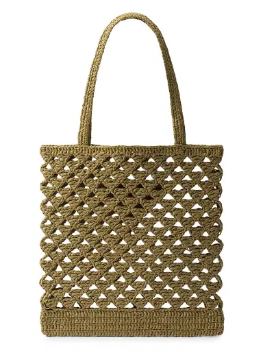 Prada Women's Woven Fabric Crochet Tote Bag - Green | Thumbnail 2 Prada Women's Woven Fabric Crochet Tote Bag - Green | Thumbnail 2