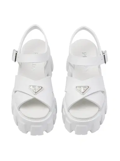 Prada Women's Monolith Rubber Sandals - White | Thumbnail 2 Prada Women's Monolith Rubber Sandals - White | Thumbnail 2