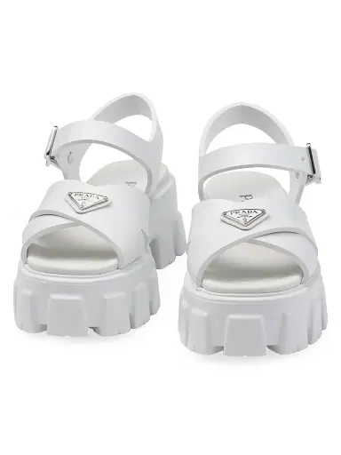 Prada Women's Monolith Rubber Sandals - White | Thumbnail 4 Prada Women's Monolith Rubber Sandals - White | Thumbnail 4